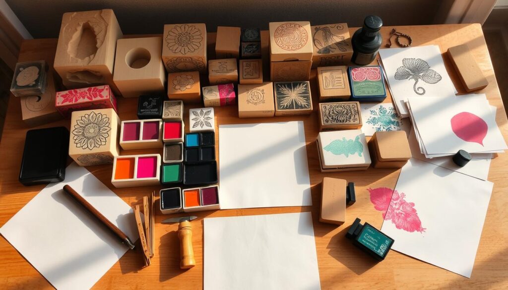 DIY stamp materials for handmade stamped wall decor