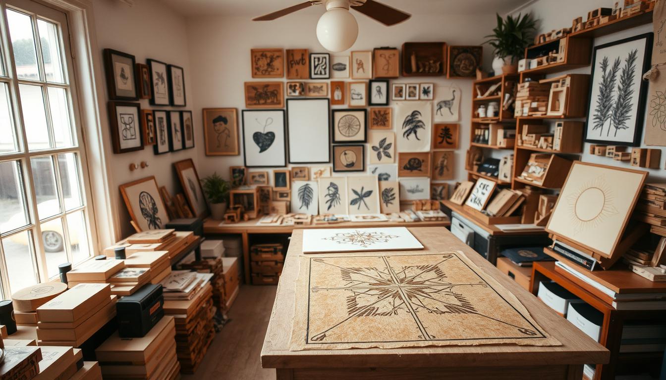 DIY wall art with stamps
