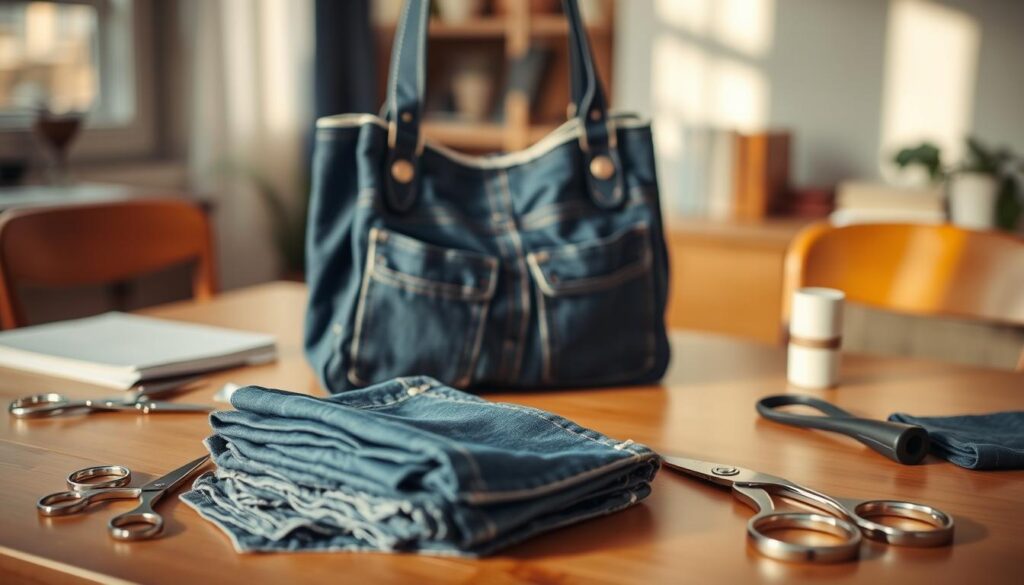 Make an easy purse from denim