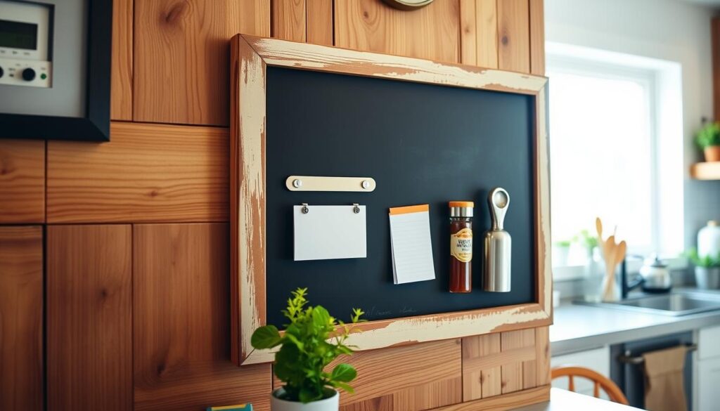 DIY Magnetic Chalkboard Grocery List Keeper