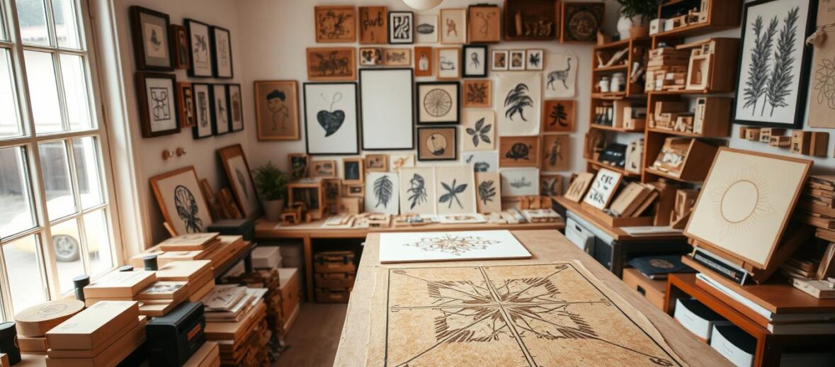 DIY wall art with stamps