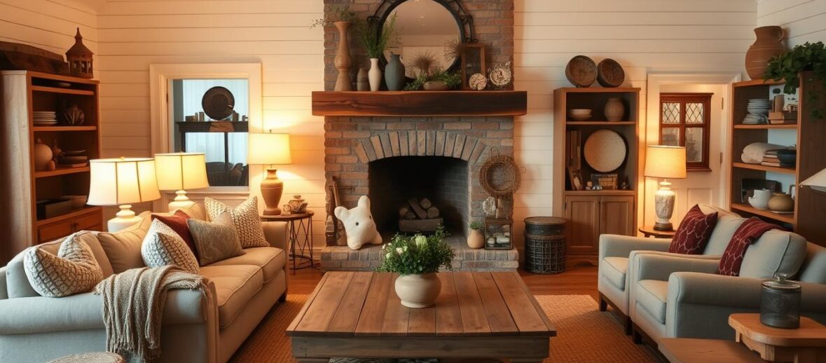 Warm rustic living room